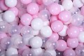 Velvet Foam Playset with Small Ball Pit with 100 Balls Light Pink: Pastel Pink/Transparent/White