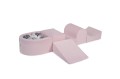 Velvet Foam Playset with Small Ball Pit with 100 Balls Light Pink: Silver/ White/White Pearl/Transparent