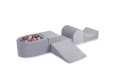 Velvet Foam Playset with Small Ball Pit with 100 Balls Light Gray: Beige/Gold/Pastel Pink/Lilac