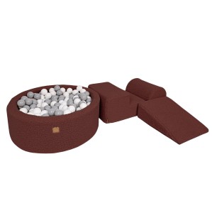 Bearly Foam 3 elements Playset with Ball Pit 90x30cm Dark Brown without balls