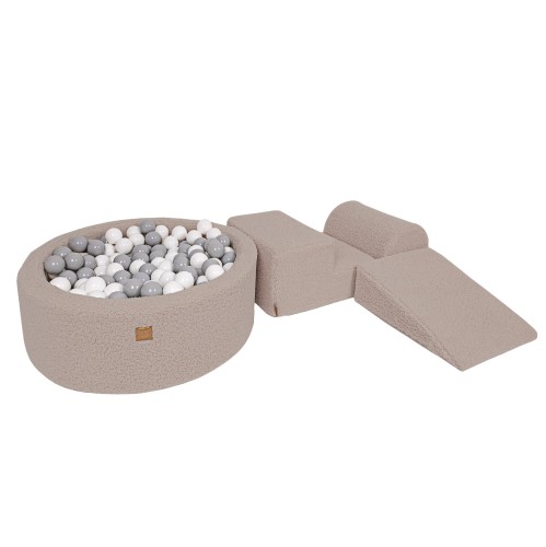 Bearly Foam 3 elements Playset with Ball Pit 90x30cm Light Gray without balls