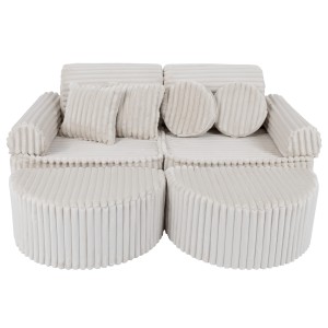 Churros Pocket Max Kids Sofa, Cotton Candy White