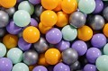 Velvet Foam Playset with Small Ball Pit with 100 Balls Light Gray: Lilac/Yellow/Mint/Silver