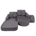 Churros Pocket Max Kids Sofa, Jurassic Grey