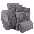 Churros Pocket Max Kids Sofa, Jurassic Grey