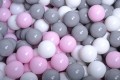 Velvet Foam Playset with Small Ball Pit with 100 Balls Light Gray: Gray/White/Pastel Pink
