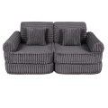 Churros Pocket Plus Kids Sofa, Jurassic Grey