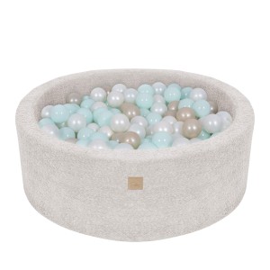 Boucle Baby Ball Pit champagne-ecru 200 Balls White Pearl, Mint Pearl, Light Gold Pearl