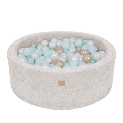 Boucle Baby Ball Pit champagne-ecru 200 Balls White Pearl, Mint Pearl, Light Gold Pearl