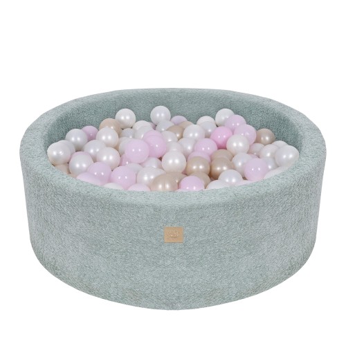 Boucle Baby Ball Pit fresh-mint 200 Balls White Pearl, Light Pink Pearl, Light Gold Pearl