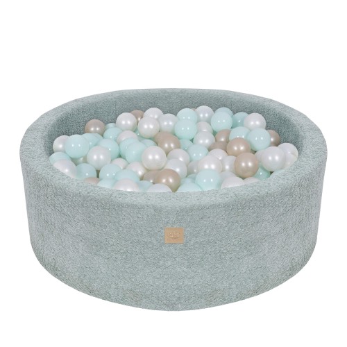 Boucle Baby Ball Pit fresh-mint 200 Balls White Pearl, Mint Pearl, Light Gold Pearl