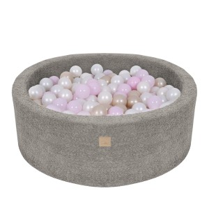 Boucle Baby Ball Pit tan-beige 200 Balls White Pearl, Light Pink Pearl, Light Gold Pearl