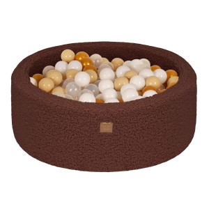 Bearly Baby Ball Pit Dark Brown 200 Balls White, Gold, Beige, Transparent