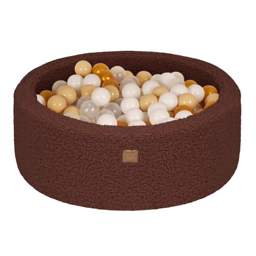 Bearly Baby Ball Pit Dark Brown 200 Balls White, Gold, Beige, Transparent