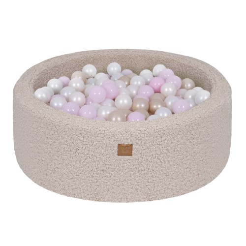 Bearly Baby Ball Pit Light Gray 200 Balls White Pearl, Light Pink Pearl, Light Gold Pearl