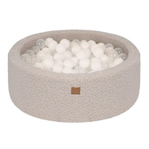Bearly Baby Ball Pit Light Gray 200 Balls Transparent, White