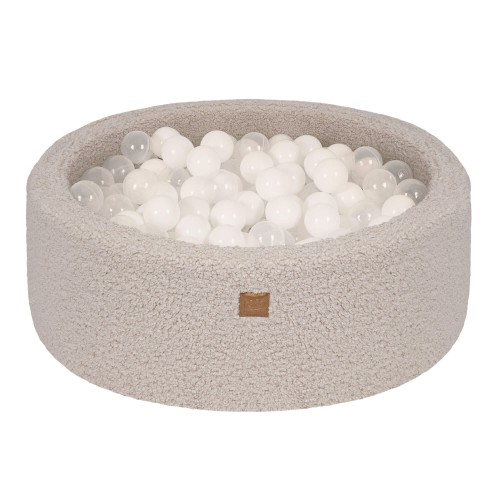 Bearly Baby Ball Pit Light Gray 200 Balls Transparent, White