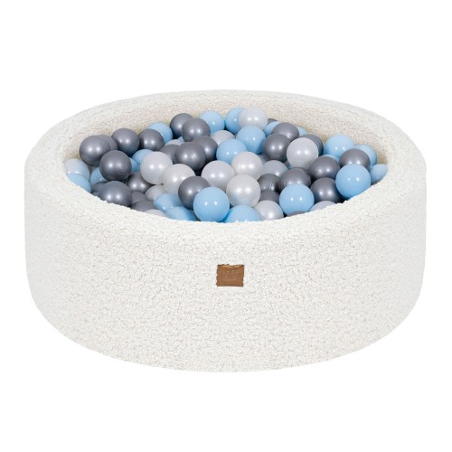 Bearly Baby Ball Pit Off White 200 Balls Silver, White Pearl, Babyblue