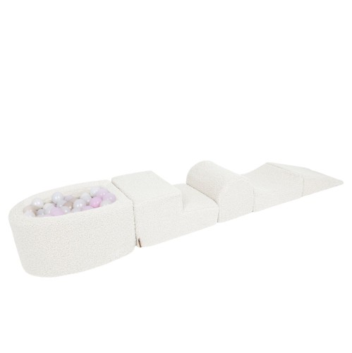 Bearly Foam Playset with Small Ball Pit with 100 Balls, Iff White: White Pearl, Light Pink Pearl, Light Gold Pearl