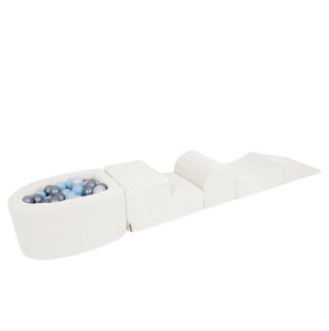 Bearly Foam Playset with Small Ball Pit with 100 Balls, Iff White: Silver, White Pearl, Babyblue