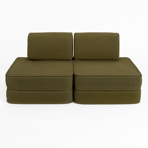 Aesthetic Pocket Basic Kids Sofa, Khaki