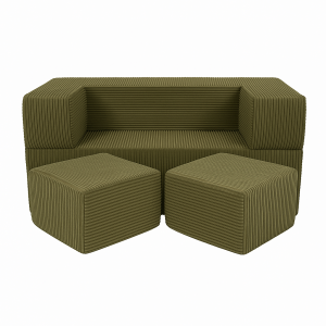 Aesthetic Cube Kids Sofa, Khaki