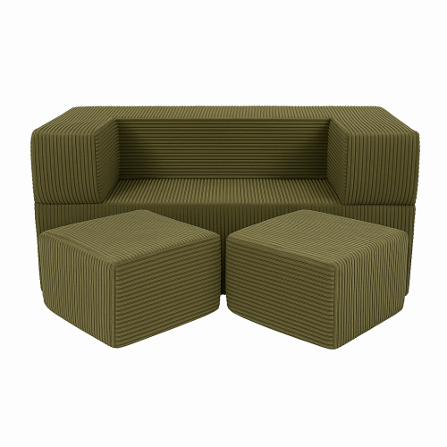 Aesthetic Cube Kids Sofa, Khaki