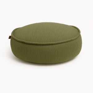 Aesthetic Round Pouf, Khaki