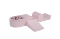 Velvet Foam Playset with Small Ball Pit with 100 Balls Light Pink: Beige/Lilac/Pastel Pink/Gold