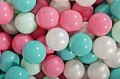 Velvet Foam Playset with Small Ball Pit with 100 Balls Light Pink: Mint/Light Pink/Turquoise/White Pearl