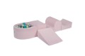 Velvet Foam Playset with Small Ball Pit with 100 Balls Light Pink: Gray/Light Green/Transparent/Turquoise