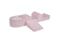 Velvet Foam Playset with Small Ball Pit with 100 Balls Light Pink: White