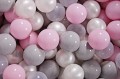Velvet Foam Playset with Small Ball Pit with 100 Balls Light Pink: Pastel Pink/Transparent/White Pearl/Gray