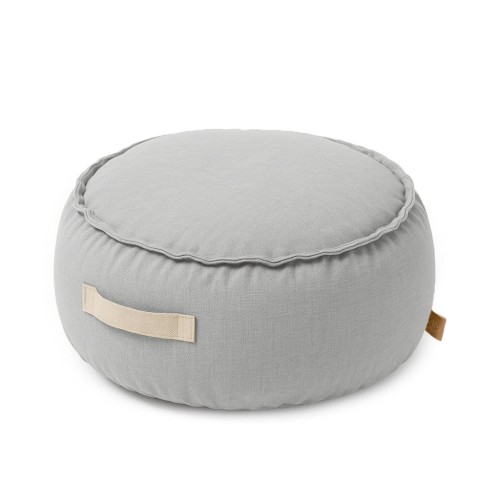 Outzy Round Pouf, FeatherFog Gray