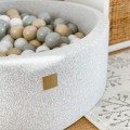 Round Ball Pit with 250 balls, 90x30cm, Light Grey, Cotton, Model Safari