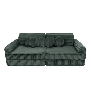 Churros Premium Kids Sofa, Pine Forest Green