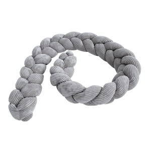 Crib Bumper Braid  -  Soft Protective Bumper for Babies | Aesthetic Grey Size L  -  300 cm