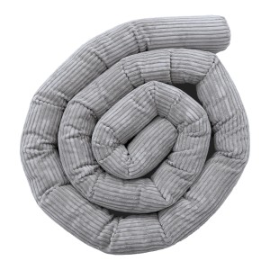Protective Roll Bumper for Baby Crib  -  Safe Roll | Aesthetic Grey Size 4m