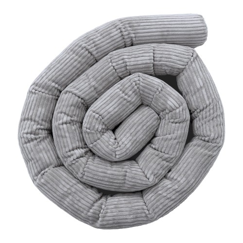 Protective Roll Bumper for Baby Crib  -  Safe Roll | Aesthetic Grey Size 4m
