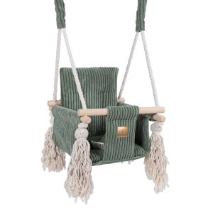 Indoor Baby Swing  -  Square Swing | Aesthetic Olive Green