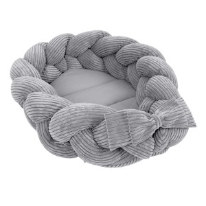 Baby Nest with Crib Braided Bumper 200cm | Aesthetic Grey