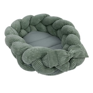Baby Nest with Crib Braided Bumper 200cm | Aesthetic Olive Green