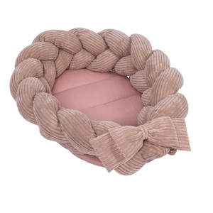 Baby Nest with Crib Braided Bumper 200cm | Aesthetic Powder Pink