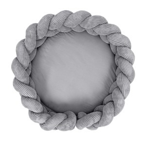 Baby Nest with Play Mat & Crib Bumper Braid 300cm - Aesthetic Grey