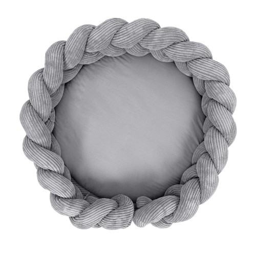 Baby Nest with Play Mat & Crib Bumper Braid 300cm - Aesthetic Grey