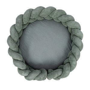 Baby Nest with Play Mat & Crib Bumper Braid 300cm - Aesthetic Olive Green