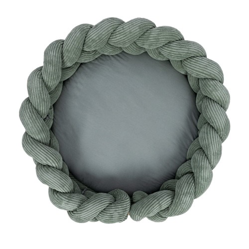 Baby Nest with Play Mat & Crib Bumper Braid 300cm - Aesthetic Olive Green