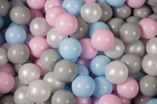 Soft Plastic Balls 7cm for the Ball Pit Set 300pcs: Baby Blue/Pastel Pink/White Pearl/Gray