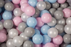 Soft Plastic Balls 7cm for the Ball Pit Set 400pcs: Baby Blue/Pastel Pink/White Pearl/Gray