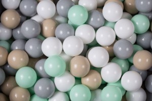 Soft Plastic Balls 7cm for the Ball Pit Set 400pcs: Mint/Beige/Gray/White